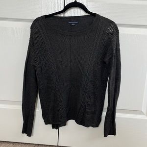 American eagle knitted sweater. Charcoal grey. Used but in good condition. XS